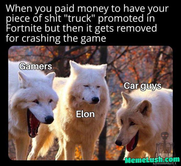 The Cybertruck doesn’t even work in games, lol. The Cybertruck doesn’t even work in games, lol.