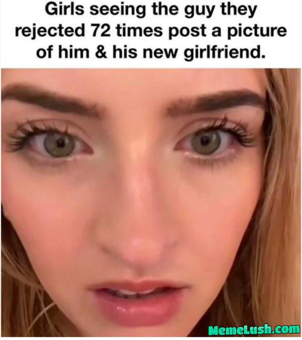 Females go wild when a guy they brushed off suddenly came up with a hotter gf than them Females go wild when a guy they brushed off suddenly came up with a hotter gf than them