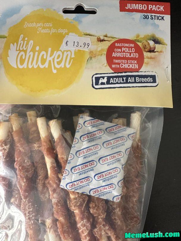 This package is mostly in both Italian and English, except for the “do not eat” warning.