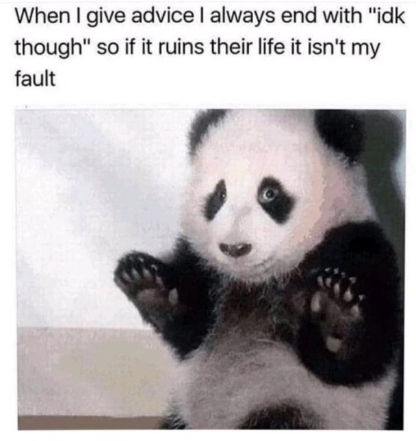 Always cover yourself when giving advice!