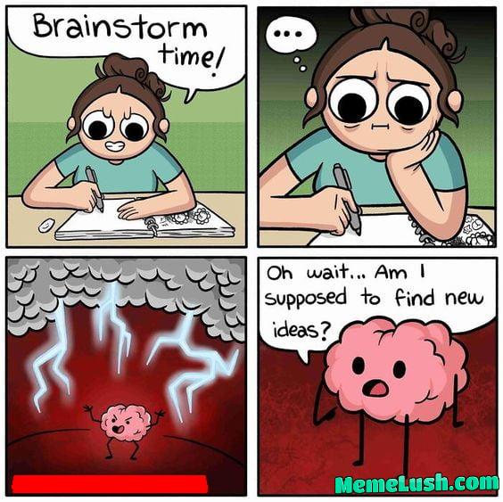 Brainstorming! Where every wild idea is a step closer to brilliance or hilariously epic fails.