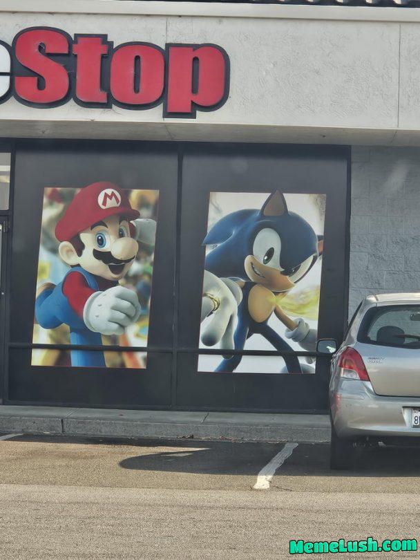 A local gamestop is still using a promo pic of Sonic and the Secret Rings