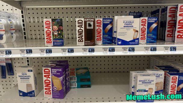 Security sticker only on darker toned bandaid