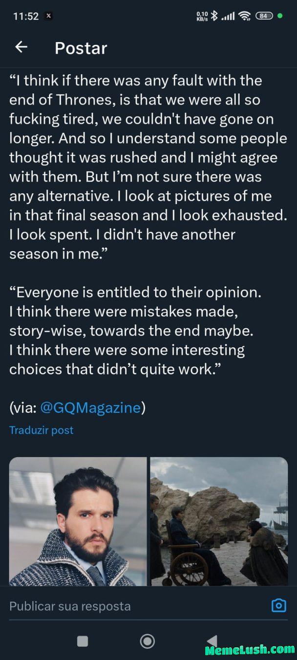 My father worked ungodly hours on a oil rig in the middle of the f**king ocean for 30+ years and would have continued for a few more years if my brother and I hadn’t forced him to retire. Give me a break, Kit Harington My father worked ungodly hours on a oil rig in the middle of the f**king ocean for 30+ years and would have continued for a few more years if my brother and I hadn’t forced him to retire. Give me a break, Kit Harington