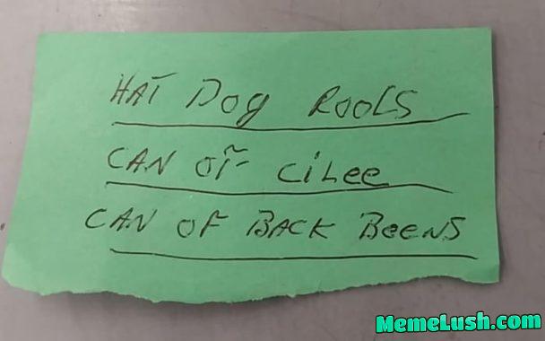 Found someone’s shopping list @ work Found someone’s shopping list @ work