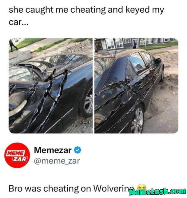 Cheating on wolverine. Cheating on wolverine.