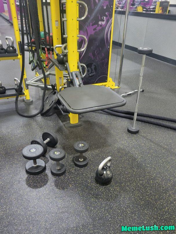 People that don’t put their weights away at the gym