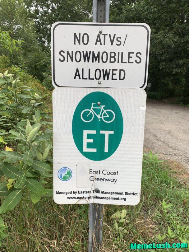 No motorized vehicles allowed; only bicycles carrying extra-terrestials. No motorized vehicles allowed; only bicycles carrying extra-terrestials.