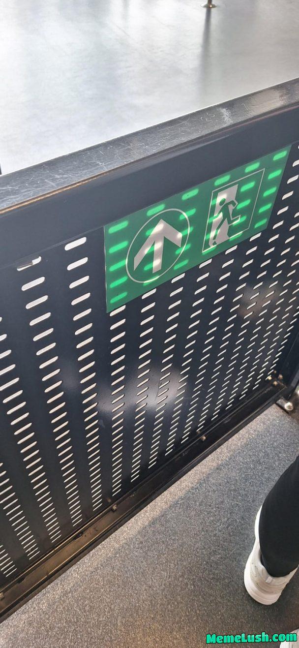 Amsterdam Airport, emergency gate fitted with an alarm just pushes open