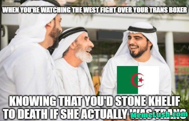 Yup, the 99% Sunni Muslim anti-LGBT country allowed a trans woman to wear their flag. Makes sense. Yup, the 99% Sunni Muslim anti-LGBT country allowed a trans woman to wear their flag. Makes sense.