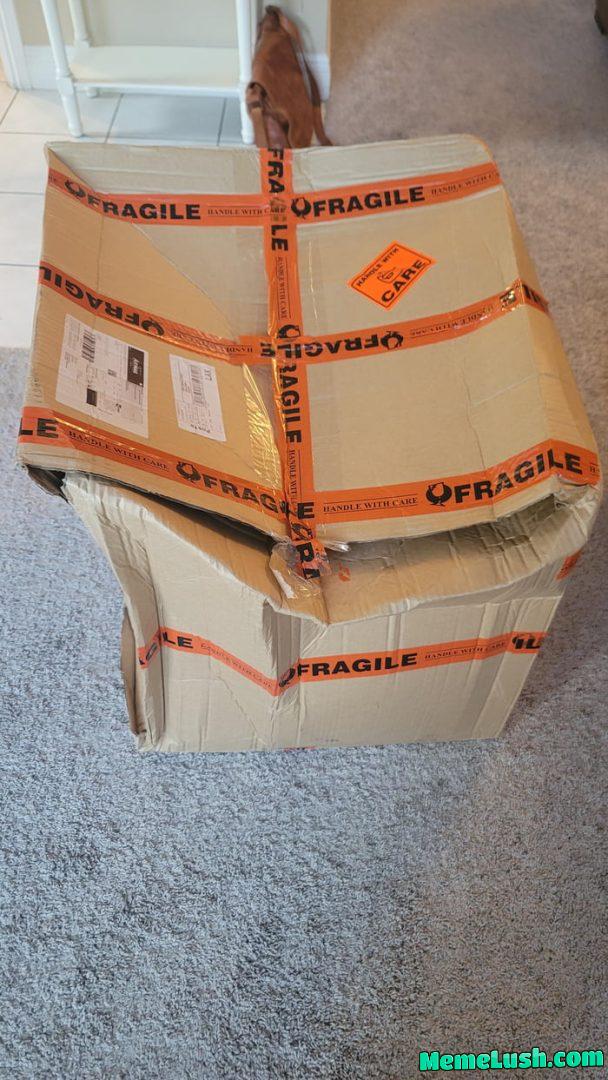 Zero attempt was was made to handle with care. Zero attempt was was made to handle with care.