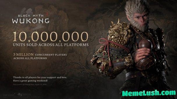Black Myth: Wukong has sold 10 million units across all platforms Black Myth: Wukong has sold 10 million units across all platforms