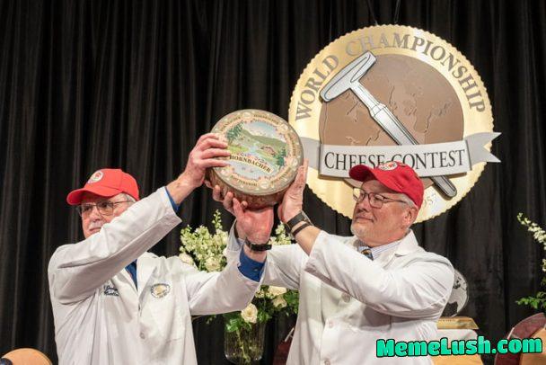 This wheel of Hornbacher was voted the number one cheese at the 2024 World Championship Cheese Contest in Madison Wisconsin
