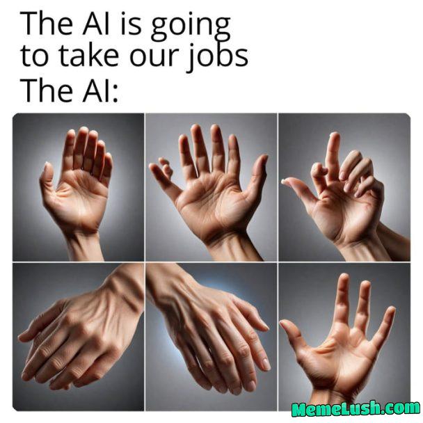 Told AI to draw a “realistic hand”. Not even accidentally did it manage to do five fingers Told AI to draw a “realistic hand”. Not even accidentally did it manage to do five fingers