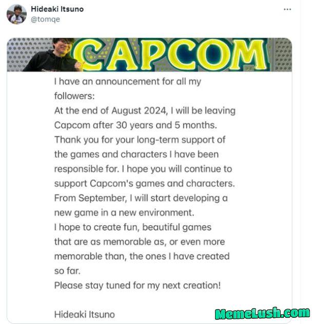 Hideaki Itsuno (Devil May Cry 3, Dragon’s Dogma) leaves Capcom Hideaki Itsuno (Devil May Cry 3, Dragon’s Dogma) leaves Capcom