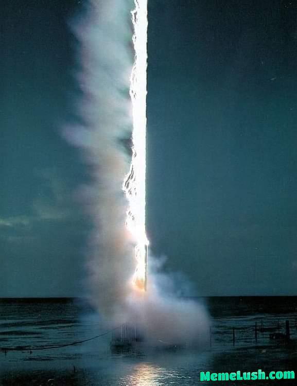 A photo of the exact time lightning hits the water. A photo of the exact time lightning hits the water.