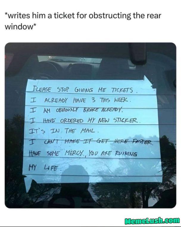 They read it, smiled, felt emotional, then put another ticket before moving on They read it, smiled, felt emotional, then put another ticket before moving on