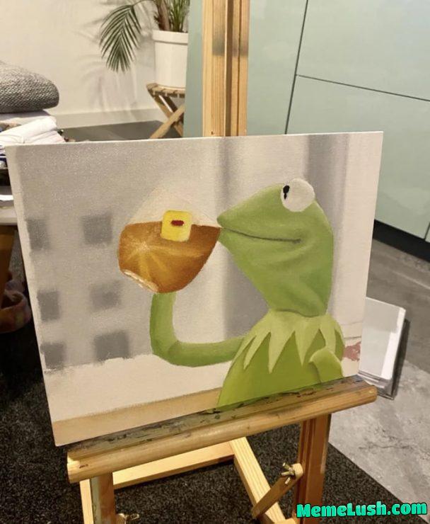 Saw this guy with all the meme paintings in house and tried a simple one by myself. Oil on canvas. Saw this guy with all the meme paintings in house and tried a simple one by myself. Oil on canvas.