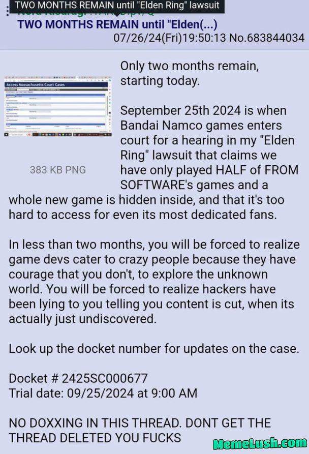 Apparently there are people who are dragging Bandai and FromSoft to court over Elden Ring DLC being too hard… Apparently there are people who are dragging Bandai and FromSoft to court over Elden Ring DLC being too hard…