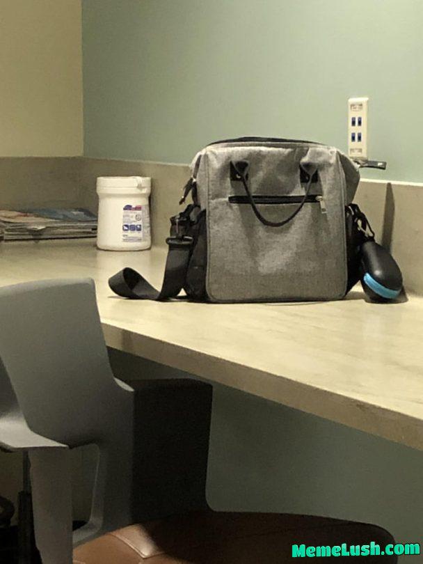 Someone’s lunch bag keeps staring at me.