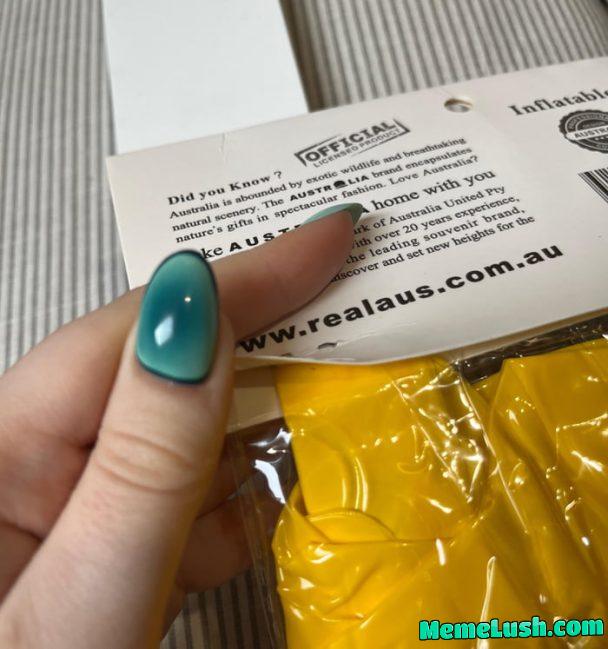 This inflatable came punctured by a staple in the packaging This inflatable came punctured by a staple in the packaging