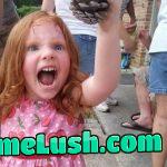 The chances of being killed by a little girl with a pine cone are low but not… well, if it’s this little girl the chances are pretty high.