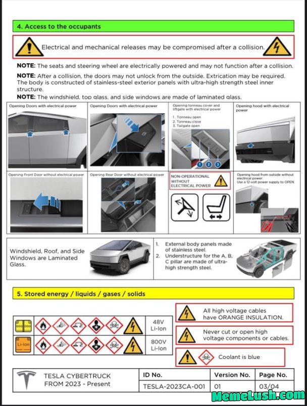 “In case of emergency, first read this document in order to open the doors.