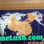 A world map found in the Chinese lobby hotel,that pretty much sums up their ambitions and world view.