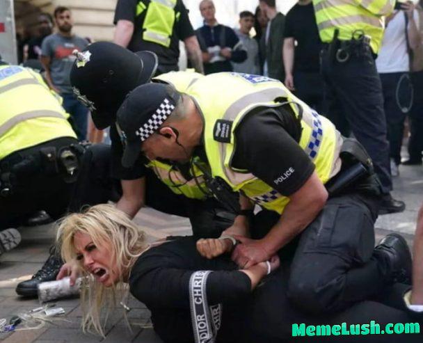 What the hell is wrong with these police people? dont they have shame when they go home? is this tool really think he did a good job that day? they can not be this brainwashed. protect english people or dont even show up at work! I want to see this guy fired! What the hell is wrong with these police people? dont they have shame when they go home? is this tool really think he did a good job that day? they can not be this brainwashed. protect english people or dont even show up at work! I want to see this guy fired!