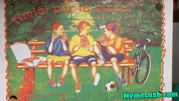 Ordered pizza at the weekend. Also got this piece of art. “Dickfinger and Friends” Ordered pizza at the weekend. Also got this piece of art. “Dickfinger and Friends”