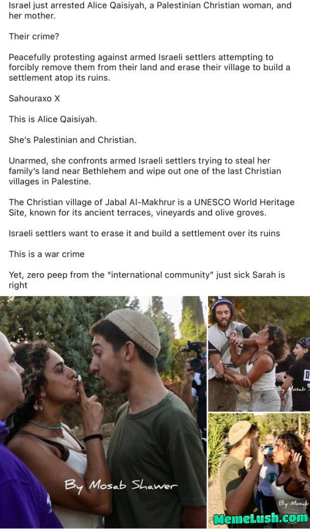Israel: where Christians are oppressed by Zionists while the world cheers on