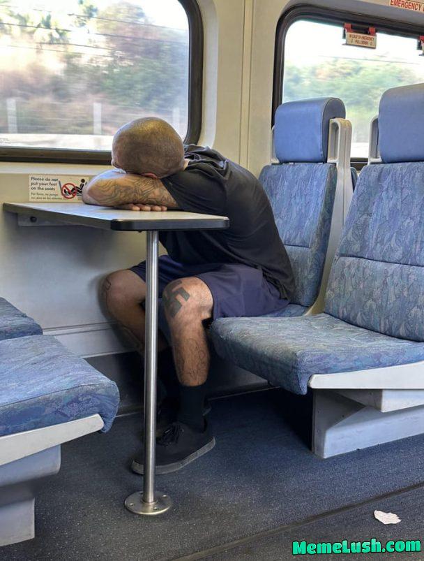 Master Race Taking a Nap on The Train
