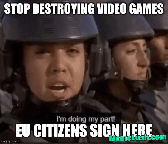 Iβm doing my part! Iβm doing my part!