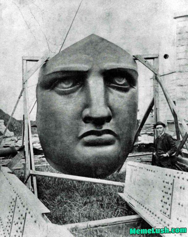 The Statue of Liberty’s face 1885
