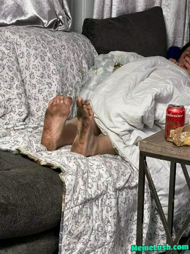 Babe get your hoofs off the couch