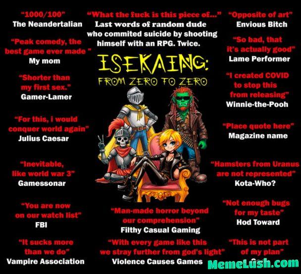 Hi guys. I am making a parody game, and now it has it’s own, totally legit accolades! Share your thoughts. Hi guys. I am making a parody game, and now it has it’s own, totally legit accolades! Share your thoughts.