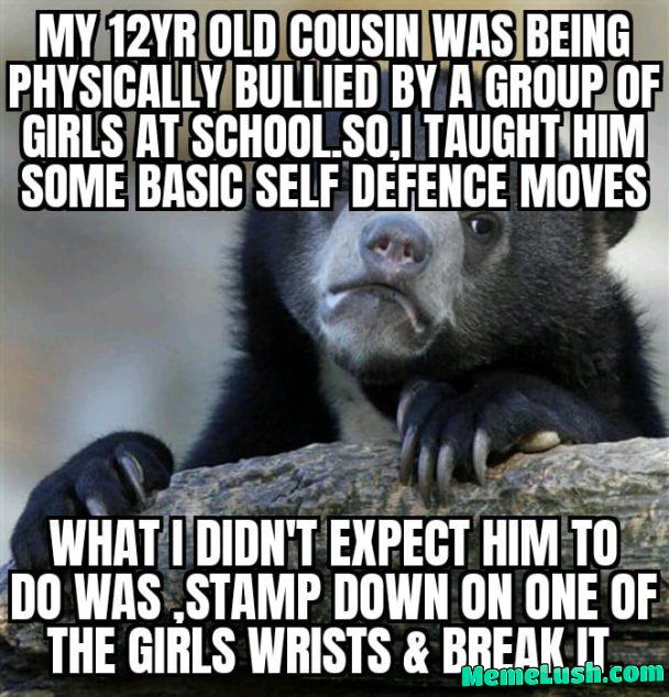 My cousin’s parents are confused by his behaviour because he’s always been a good & non-confrontational kid. I’m really hoping that he doesn’t mention my name