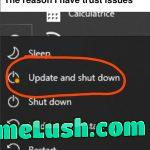 Update and shut down… except it doesn’t.