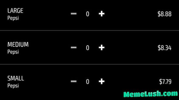 The price of drinks(in USD) at my local theater, which also requires you to order through an app to pick up from the counter. I decided not to have a drink with my movie. This hurts my soul lol.