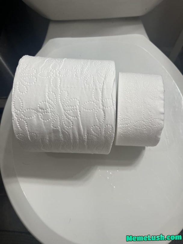 Costco pack of toilet paper gave me half of a half roll