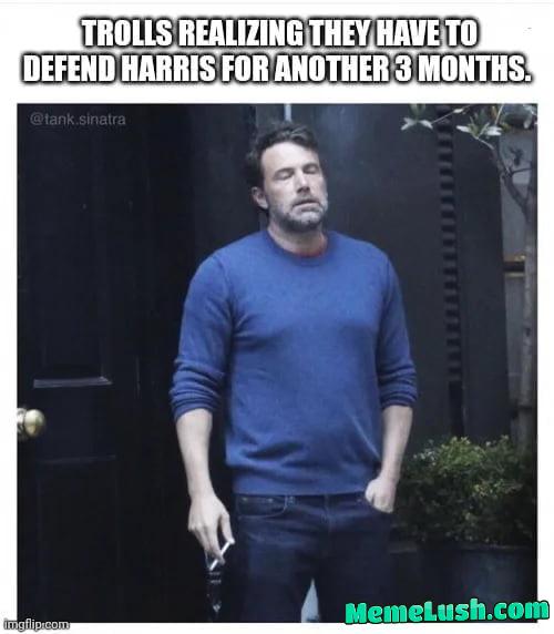 Kamala is a drunk donkey of a woman. Nobody is scared of her and she isnβt doing well. The media is just lying and pumping her up but she isnβt shit Kamala is a drunk donkey of a woman. Nobody is scared of her and she isnβt doing well. The media is just lying and pumping her up but she isnβt shit