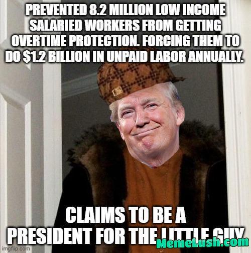 How can Republicans call Trump a champion of the little guy, when his administration passed a law that forces low-income Americans to do .2B in unpaid labor for Corporations every year.
