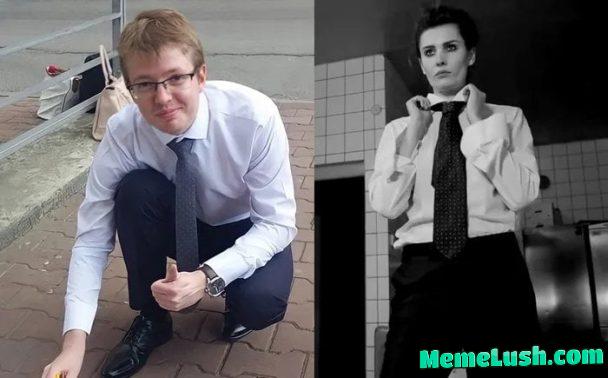 Stealing his best clothes for photoshoot