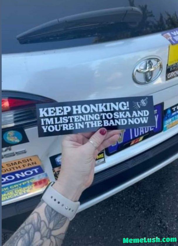 Tattoos are like bumper stickers… You wouldn’t put a bumper sticker on a Bentley… Tattoos are like bumper stickers… You wouldn’t put a bumper sticker on a Bentley…