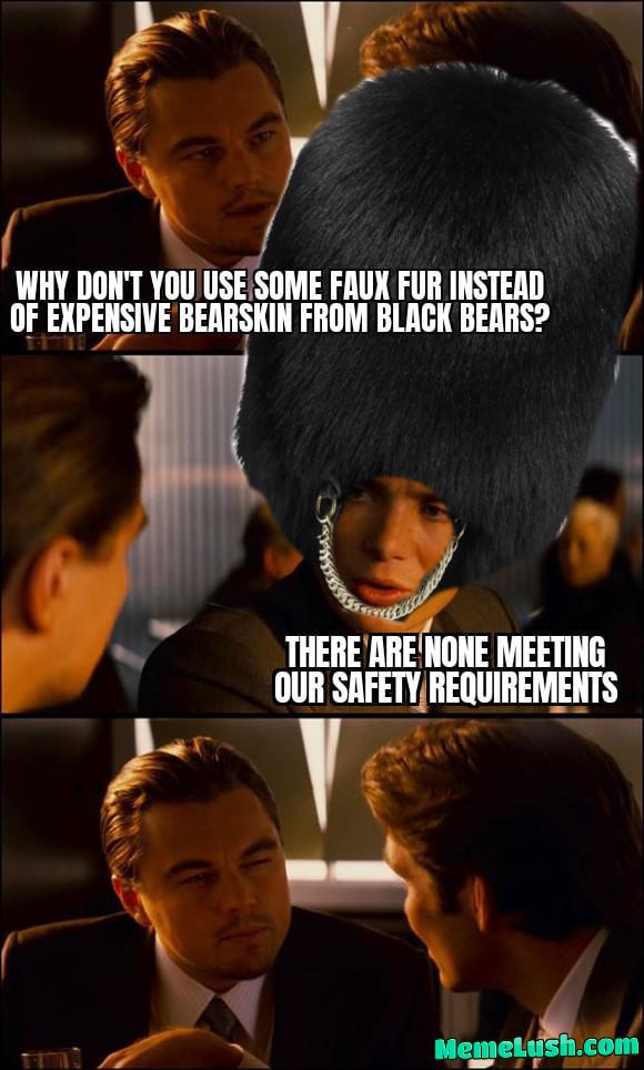 British Guards keep their heads safe British Guards keep their heads safe