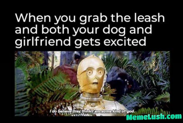 But only one of us gets spanked with the leash But only one of us gets spanked with the leash