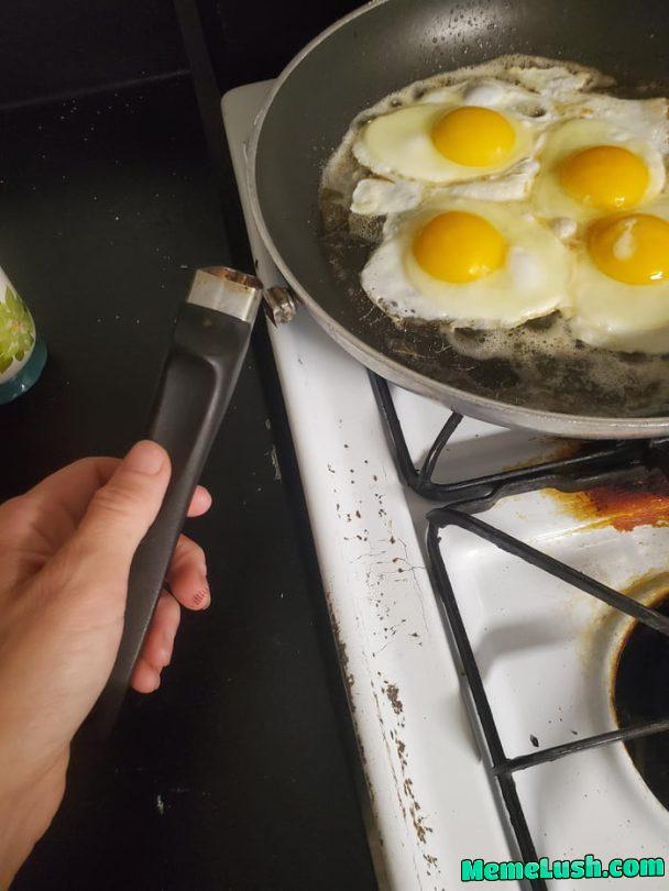 Shook the pan too hard too many times