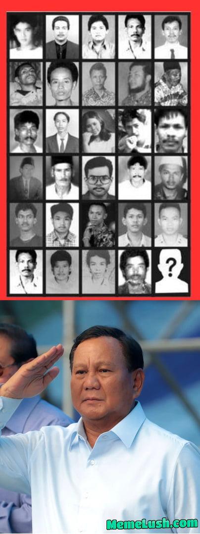 The missing 98 activists, victims of kidnapping masterminded by Prabowo Subianto, the next president of Indonesia.