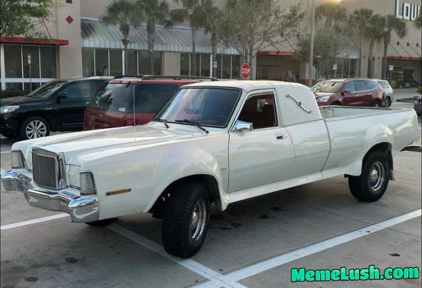 This hearse-pickup thing. Flower car?