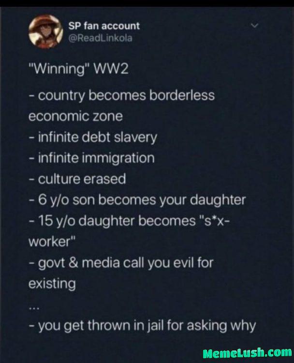 At least we not speaking German! At least we not speaking German!